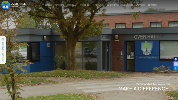Screenshot of the Over Hall School Association website