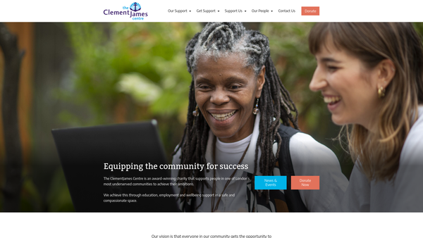 Screenshot of the St Clement & St James Community Development Project website