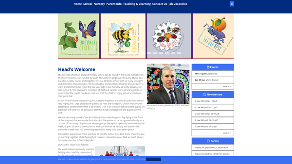 Screenshot of the Friends Of St Lawrences Church Of England Primary School Church Stretton website