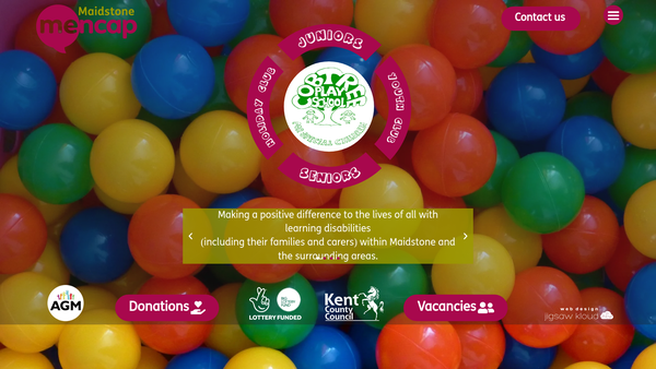 Screenshot of the Maidstone Mencap Charitable Trust website