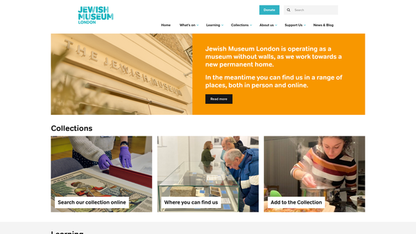 Screenshot of the The Jewish Museum London website