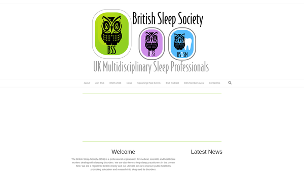 Screenshot of the British Sleep Society website