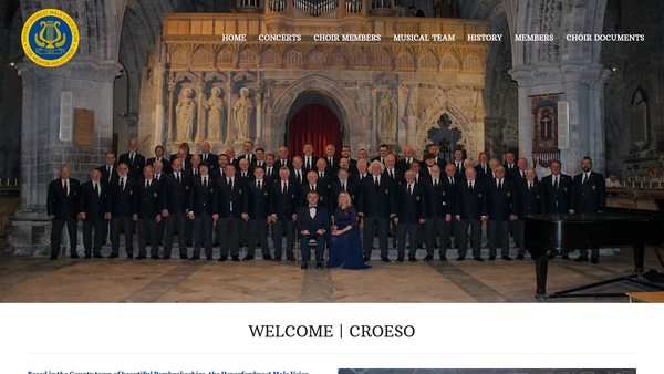 Screenshot of the Haverfordwest Male Voice Choir website