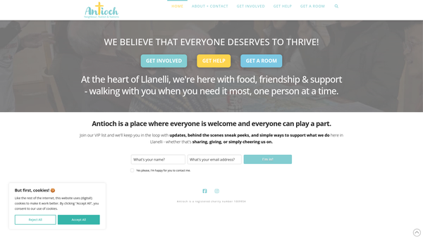 Screenshot of the Antioch Christian Centre website