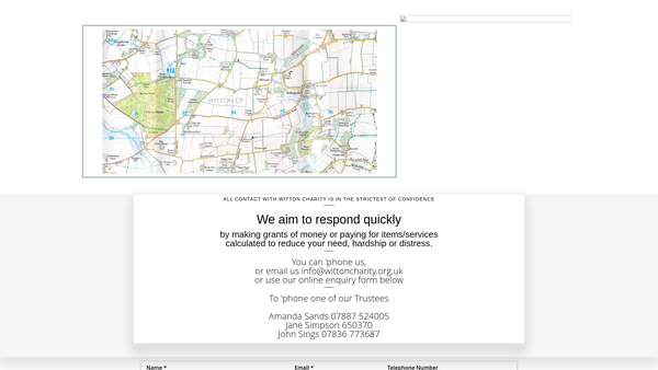Screenshot of the Witton Charity website