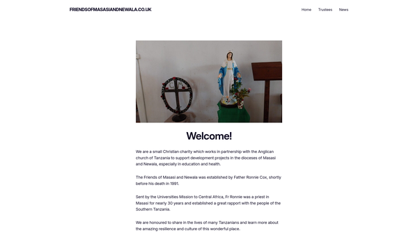 Screenshot of the The Friends Of Masasi & Newala website