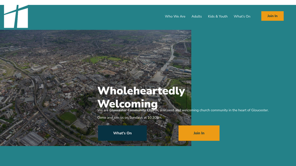 Screenshot of the Gloucester Community Church website