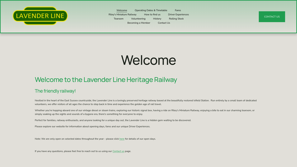 Screenshot of the Lavender Line Preservation Society website