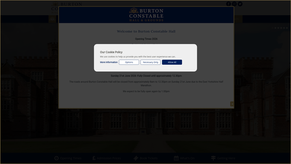 Screenshot of the The Burton Constable Foundation website