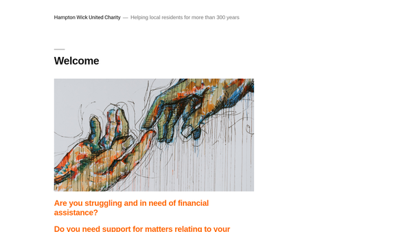 Screenshot of the The Hampton Wick United Charity website