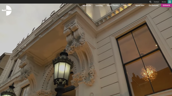 Screenshot of the Half Moon Young People's Theatre Limited website