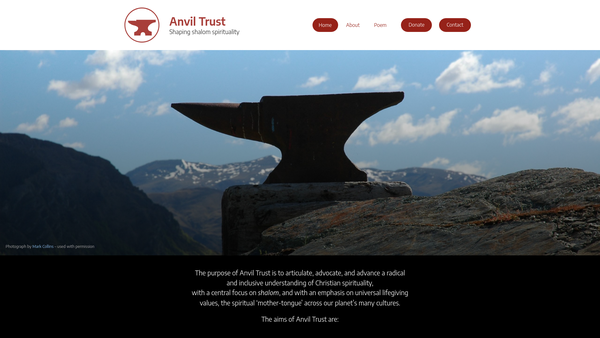 Screenshot of the Anvil Trust website