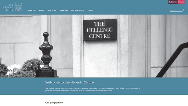 Screenshot of the Hellenic Community Trust website