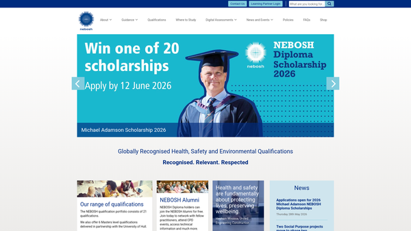 Screenshot of the The National Examination Board In Occupational Safety And Health website