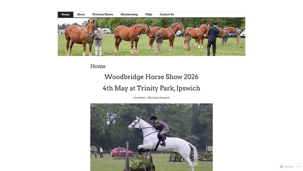 Screenshot of the Woodbridge Horse Show Society website