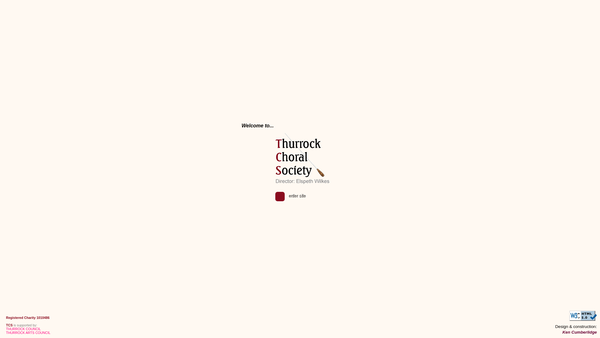 Screenshot of the Thurrock Choral Society website