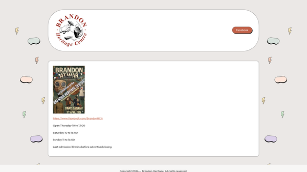 Screenshot of the Brandon Heritage Centre Trust website