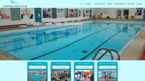 Screenshot of the Jesmond Community Leisure website