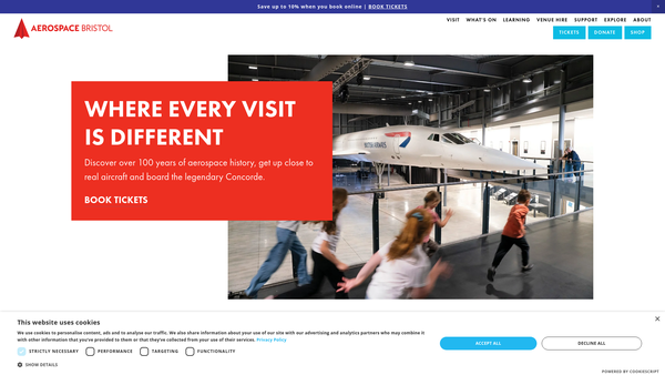 Screenshot of the Bristol Aero Collection Trust website