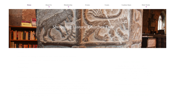 Screenshot of the Shropshire Historic Churches Trust website