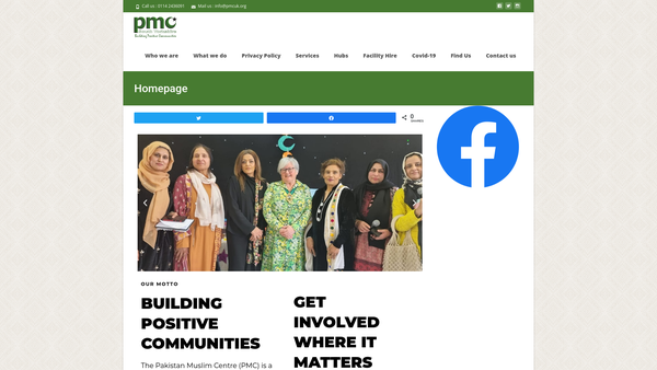 Screenshot of the The Pakistan Muslim Centre (Sheffield) Limited website