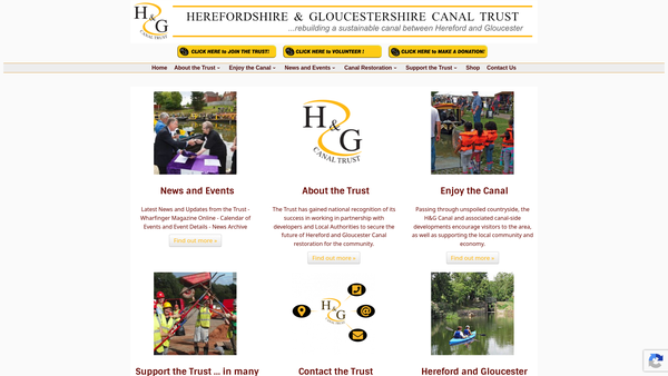 Screenshot of the Herefordshire And Gloucestershire Canal Trust Limited website