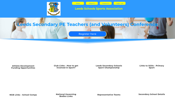 Screenshot of the The Leeds Schools' Sports Association website