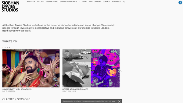 Screenshot of the Siobhan Davies Dance Company website