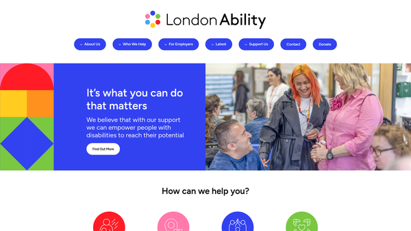 Screenshot of the London Ability website
