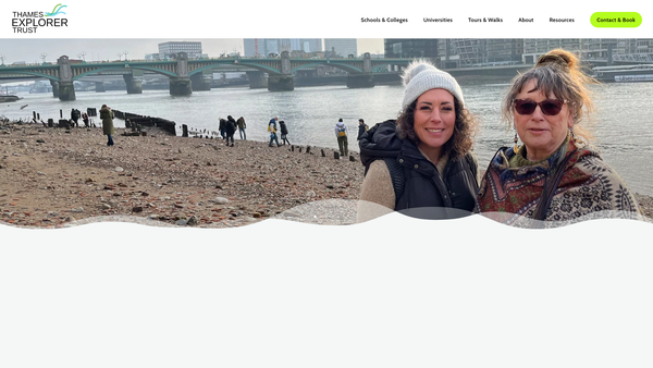 Screenshot of the Thames Explorer Trust website