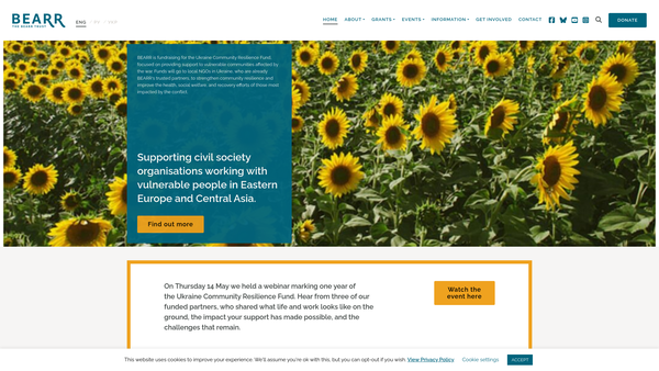 Screenshot of the The Bearr Trust website