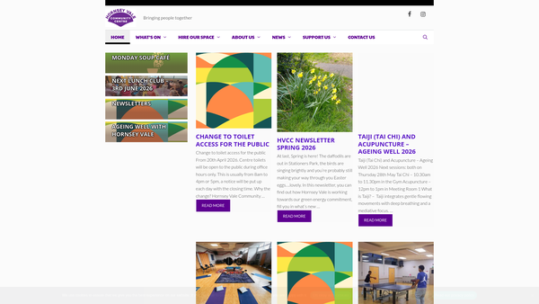 Screenshot of the Hornsey Vale Community Association website