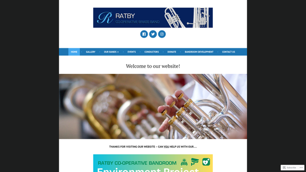 Screenshot of the Ratby Co-Operative Band website