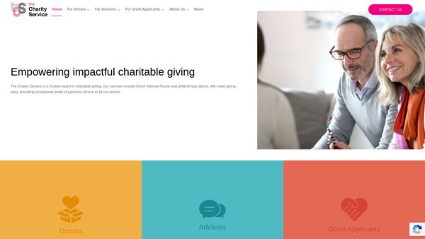 Screenshot of the The Charity Service Limited website