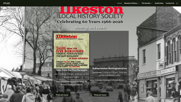 Screenshot of the Ilkeston And District Local History Society website
