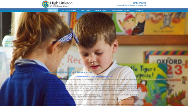 Screenshot of the High Littleton Voluntary Controlled Primary School Parent Teacher Association website
