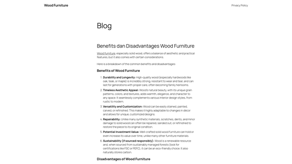 Screenshot of the Ladywood Furniture Project Limited website