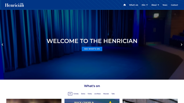 Screenshot of the Prince Henry's, Evesham, Arts Theatre Trust website