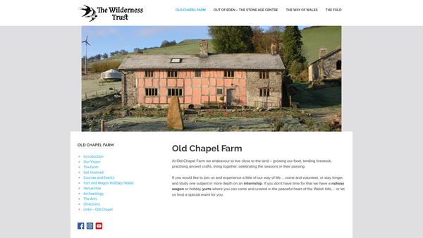 Screenshot of the Wilderness Trust website