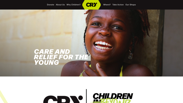 Screenshot of the Care And Relief For The Young website