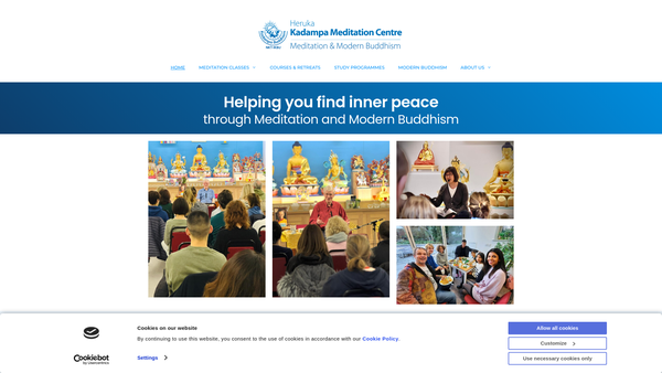 Screenshot of the Heruka Kadampa Meditation Centre website