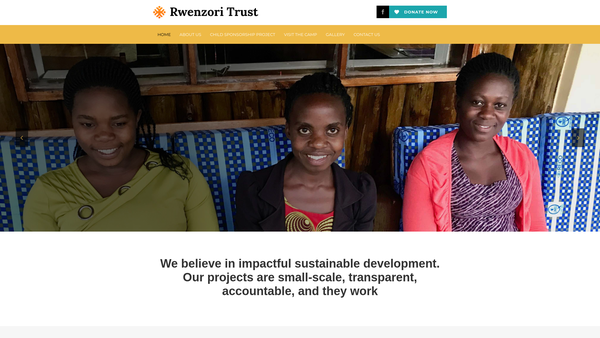 Screenshot of the Rwenzori Trust website
