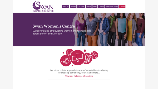 Screenshot of the Swan Women's Centre website