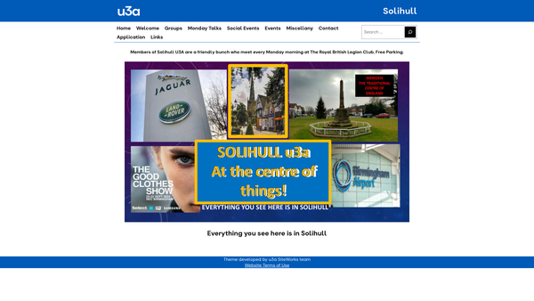 Screenshot of the Solihull University Of The Third Age website