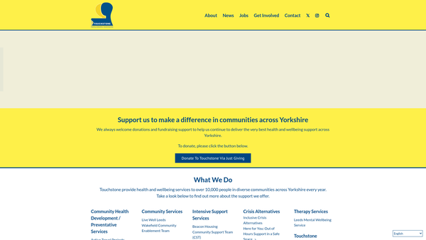 Screenshot of the Touchstone-Leeds website