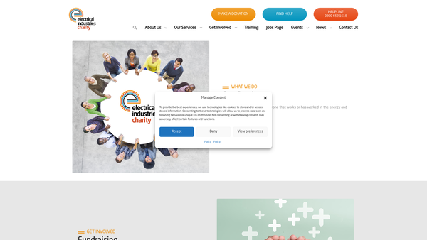 Screenshot of the The Electrical Industries Charity Limited website