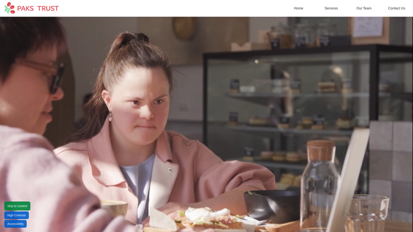 Screenshot of the P A K S website