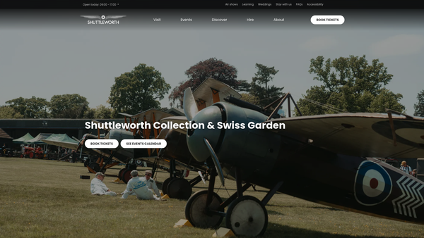 Screenshot of the Richard Shuttleworth Trustees website