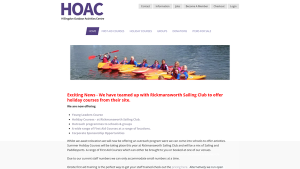 Screenshot of the Colne Valley Youth And Community Association website