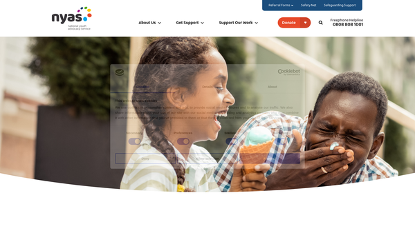 Screenshot of the The National Youth Advocacy Service website